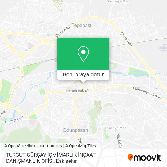 TURGUT GÜRÇAY İÇMİMARLIK  İNŞAAT DANIŞMANLIK OFİSİ harita