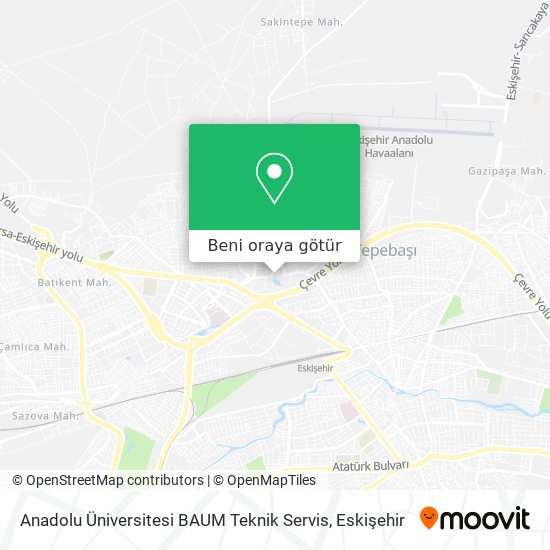 Anadolu Üniversitesi BAUM Teknik Servis harita