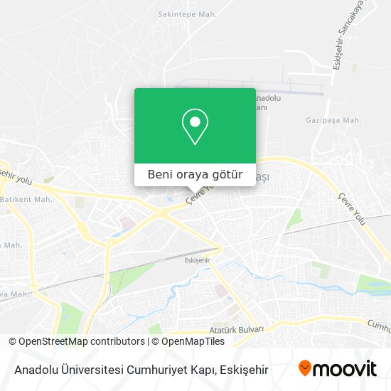 Anadolu Üniversitesi Cumhuriyet Kapı harita
