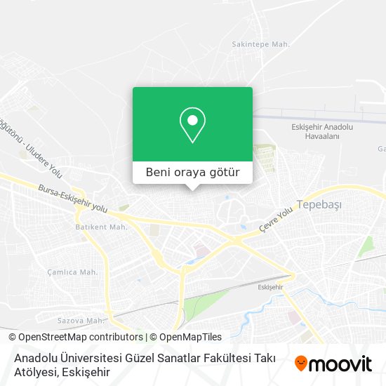 Anadolu Üniversitesi Güzel Sanatlar Fakültesi Takı Atölyesi harita