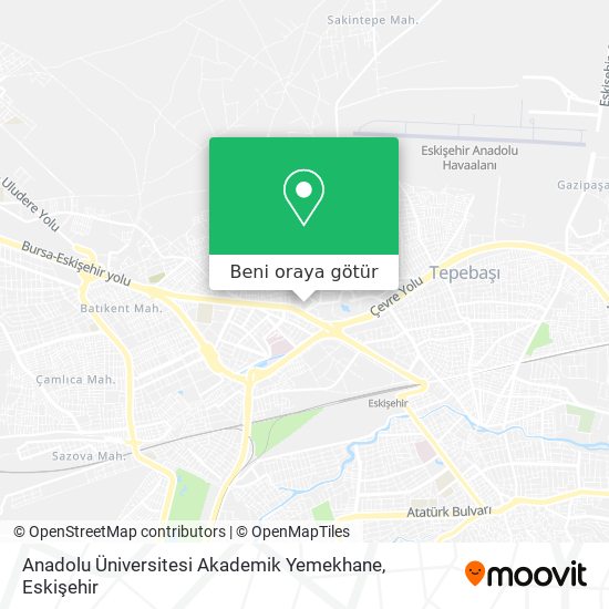 Anadolu Üniversitesi Akademik Yemekhane harita