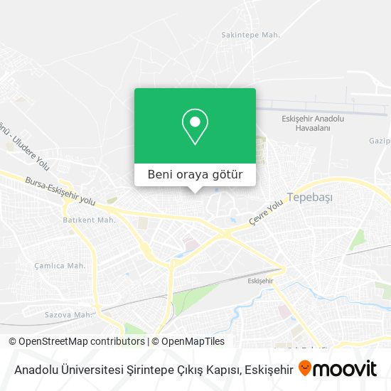 Anadolu Üniversitesi Şirintepe Çıkış Kapısı harita
