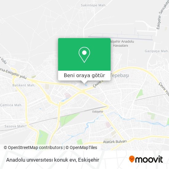 Anadolu unıversıtesı konuk evı harita