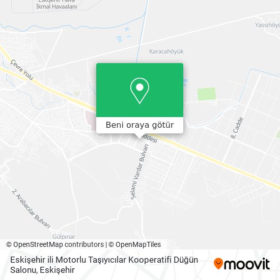 Eskişehir ili Motorlu Taşıyıcılar Kooperatifi Düğün Salonu harita