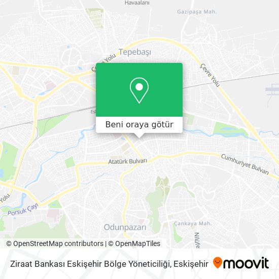 Ziraat Bankası Eskişehir Bölge Yöneticiliği harita