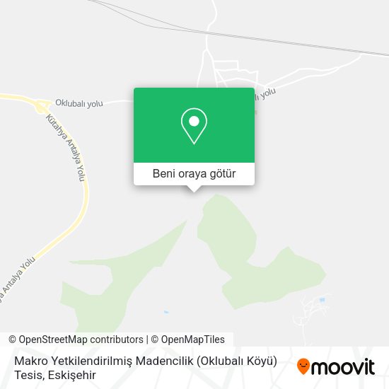 Makro Yetkilendirilmiş Madencilik (Oklubalı Köyü) Tesis harita