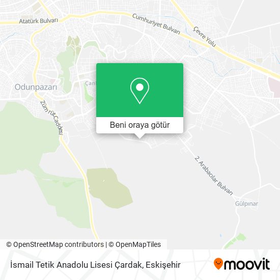İsmail Tetik Anadolu Lisesi Çardak harita