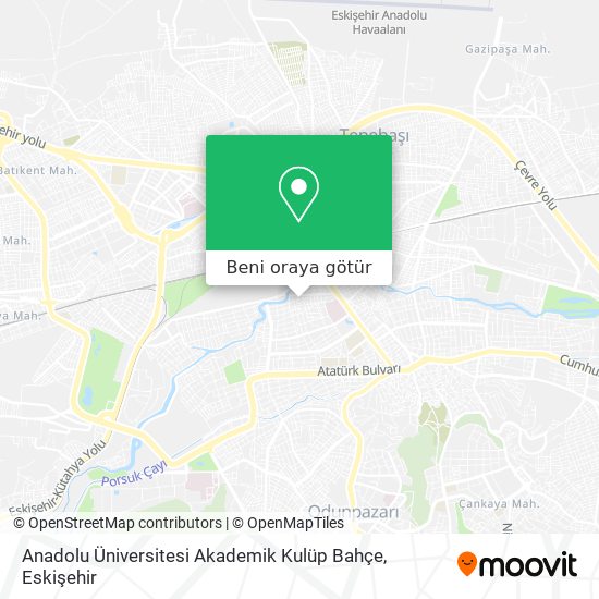 Anadolu Üniversitesi Akademik Kulüp Bahçe harita