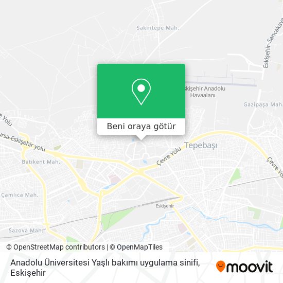 Anadolu Üniversitesi Yaşlı bakımı uygulama sinifi harita