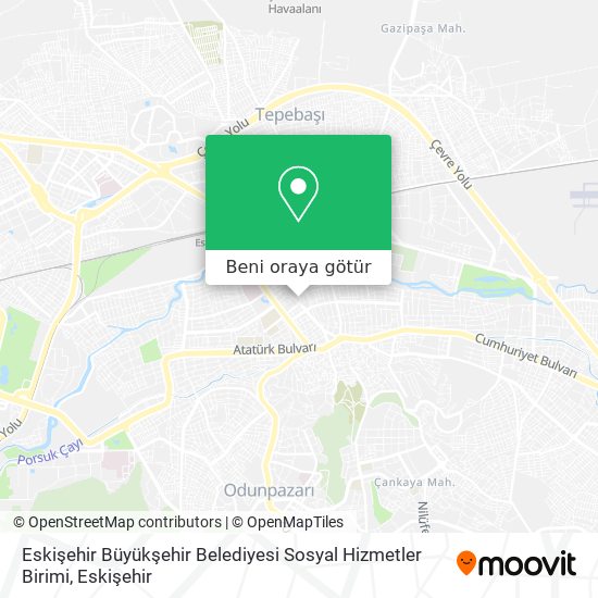 Eskişehir Büyükşehir Belediyesi Sosyal Hizmetler Birimi harita