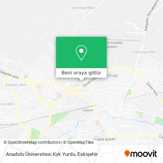 Anadolu Üniversitesi  Kyk Yurdu harita