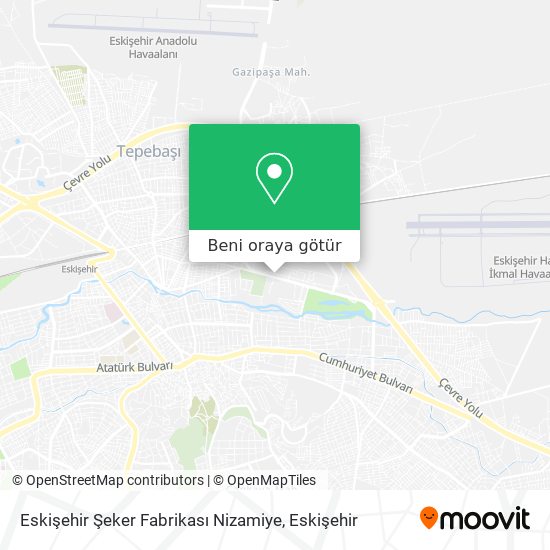 Eskişehir Şeker Fabrikası Nizamiye harita