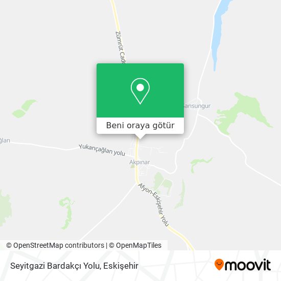 Seyitgazi Bardakçı Yolu harita