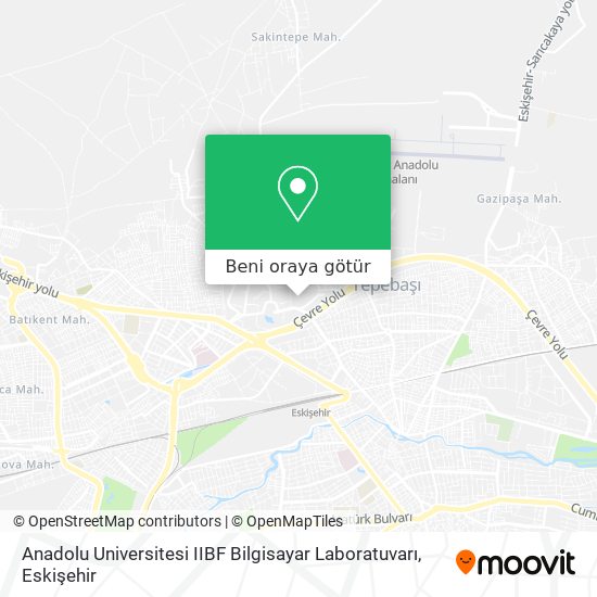 Anadolu Universitesi IIBF Bilgisayar Laboratuvarı harita