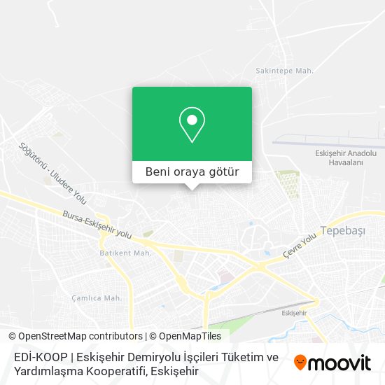 EDİ-KOOP | Eskişehir Demiryolu İşçileri Tüketim ve Yardımlaşma Kooperatifi harita