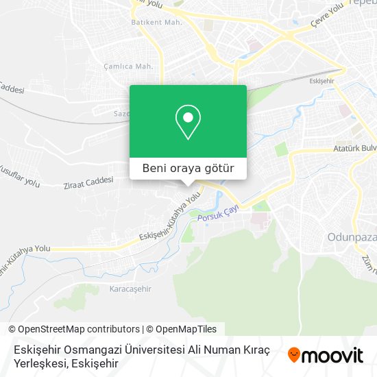 Eskişehir Osmangazi Üniversitesi Ali Numan Kıraç Yerleşkesi harita