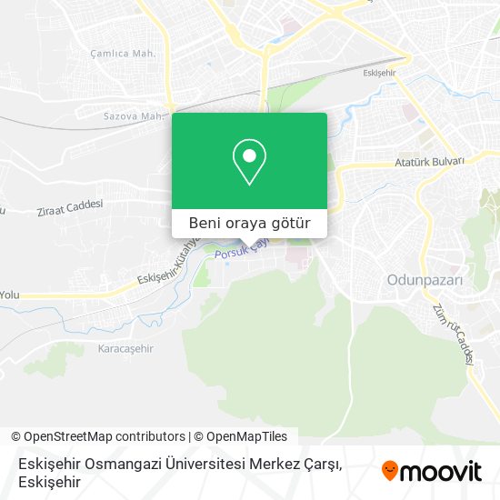 Eskişehir Osmangazi Üniversitesi Merkez Çarşı harita