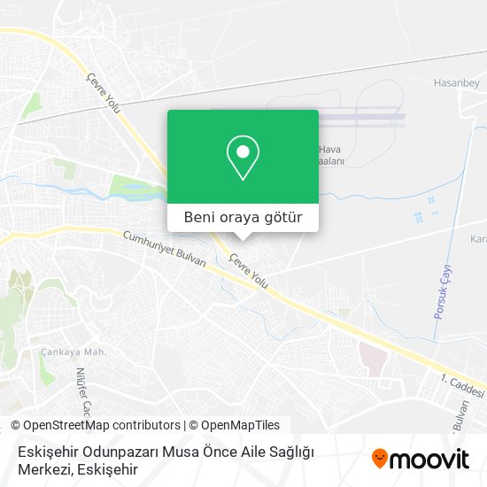 Eskişehir Odunpazarı Musa Önce Aile Sağlığı Merkezi harita