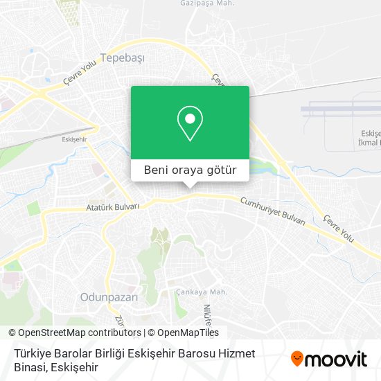 Türkiye Barolar Birliği Eskişehir Barosu Hizmet Binasi harita