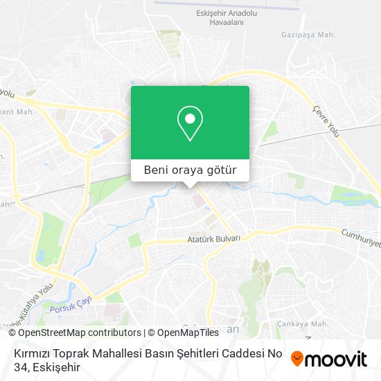 Kırmızı Toprak Mahallesi Basın Şehitleri Caddesi No 34 harita