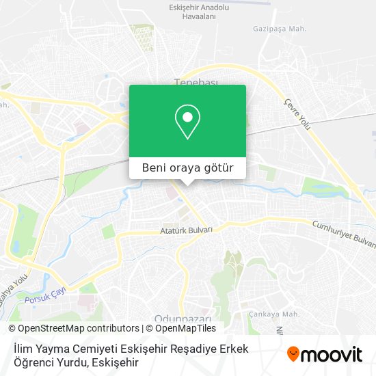 İlim Yayma Cemiyeti Eskişehir Reşadiye Erkek Öğrenci Yurdu harita