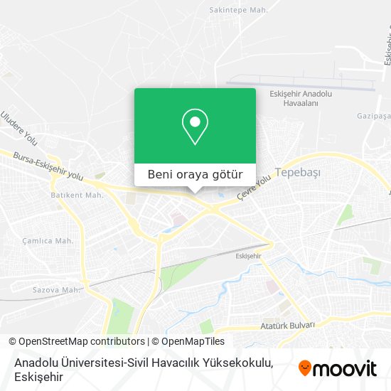 Anadolu Üniversitesi-Sivil Havacılık Yüksekokulu harita