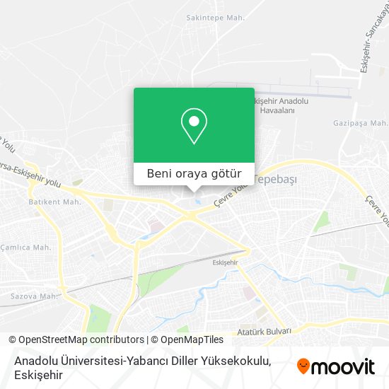 Anadolu Üniversitesi-Yabancı Diller Yüksekokulu harita