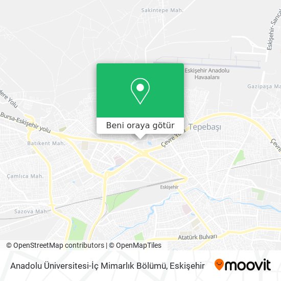 Anadolu Üniversitesi-İç Mimarlık Bölümü harita