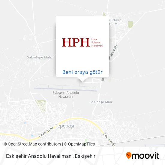Eskişehir Anadolu Havalimanı harita