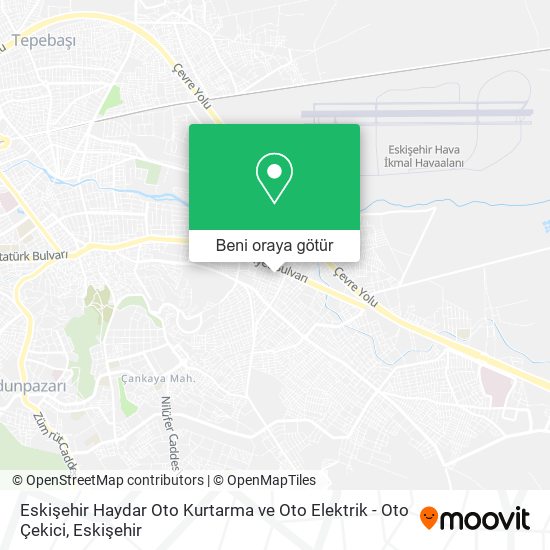 Eskişehir Haydar Oto Kurtarma ve Oto Elektrik - Oto Çekici harita