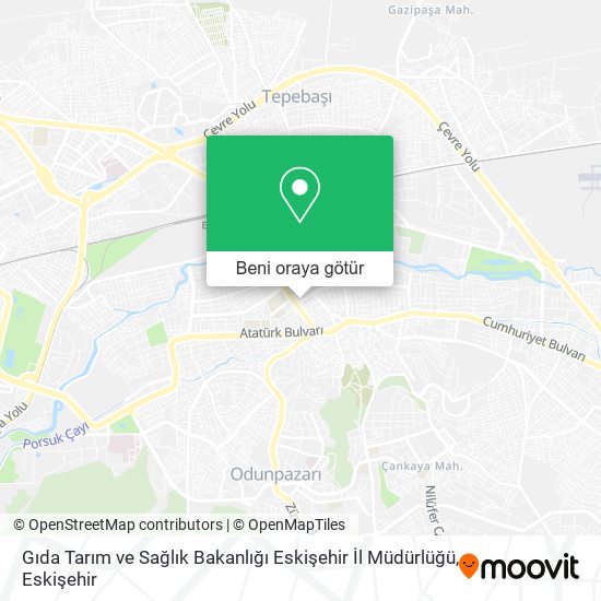 Gıda Tarım ve Sağlık Bakanlığı Eskişehir İl Müdürlüğü harita