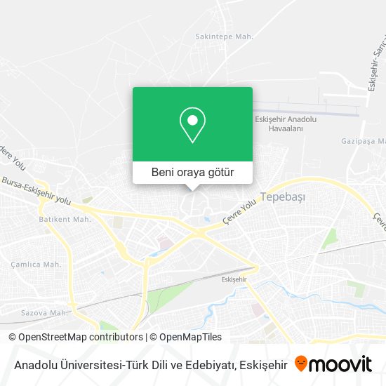 Anadolu Üniversitesi-Türk Dili ve Edebiyatı harita