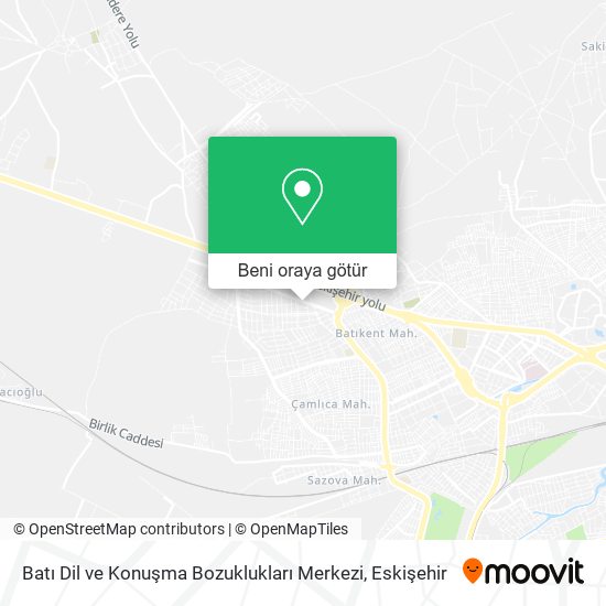 Batı Dil ve Konuşma Bozuklukları Merkezi harita