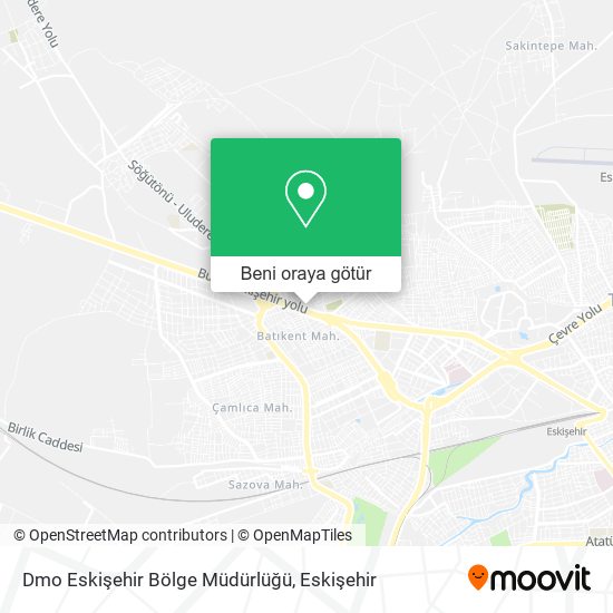 Dmo Eskişehir Bölge Müdürlüğü harita