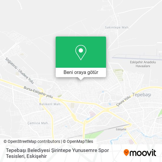 Tepebaşı Belediyesi Şirintepe Yunusemre Spor Tesisleri harita