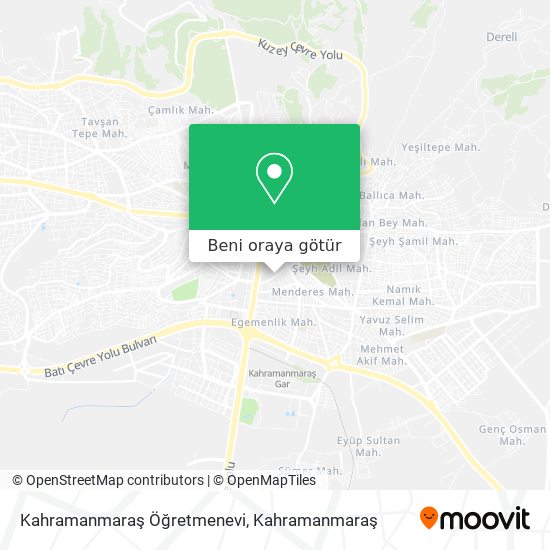 Kahramanmaraş Öğretmenevi harita