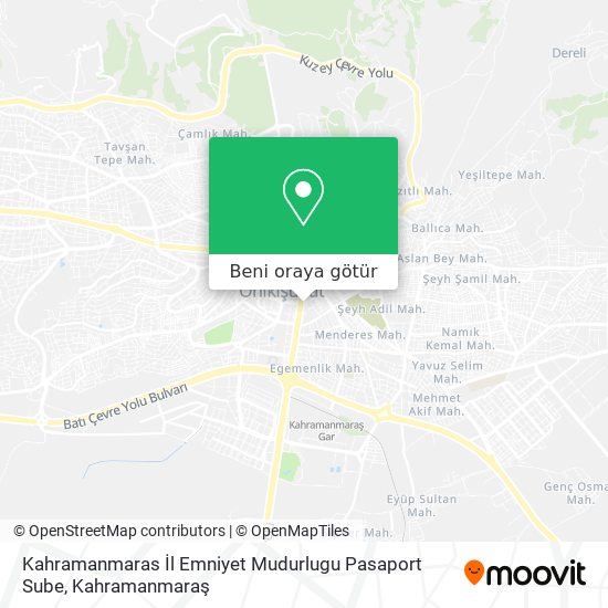 Kahramanmaras İl Emniyet Mudurlugu Pasaport Sube harita