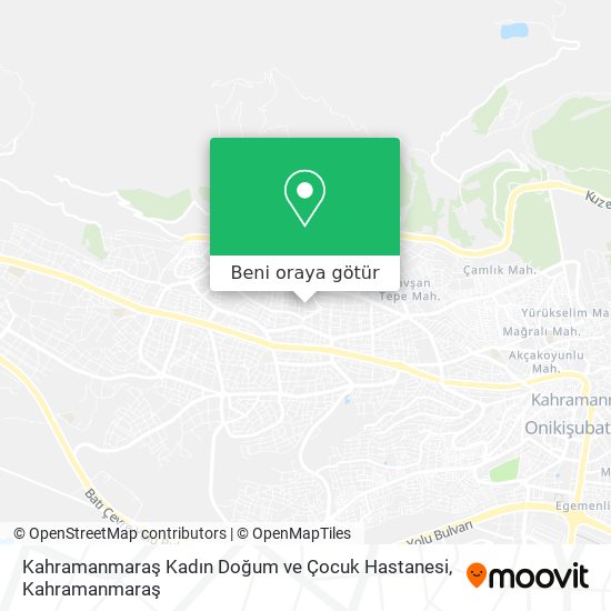 Kahramanmaraş Kadın Doğum ve Çocuk Hastanesi harita