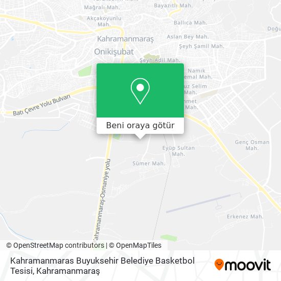 Kahramanmaras Buyuksehir Belediye Basketbol Tesisi harita