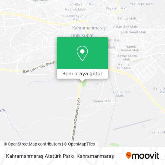Kahramanmaraş Atatürk Parkı harita