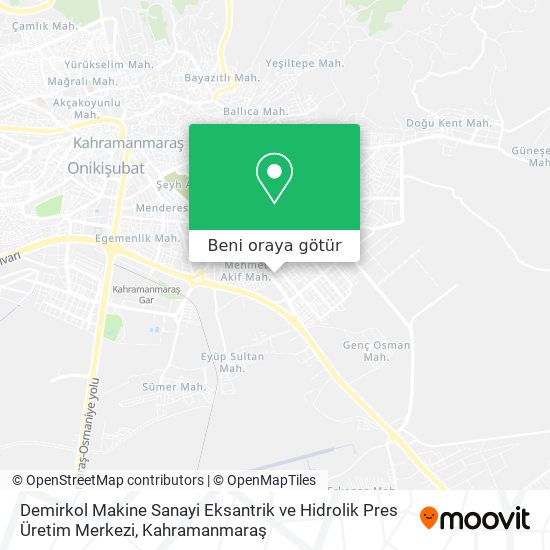 Demirkol Makine Sanayi Eksantrik ve Hidrolik Pres Üretim Merkezi harita