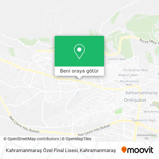 Kahramanmaraş Özel Final Lisesi harita