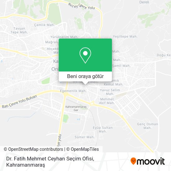 Dr. Fatih Mehmet Ceyhan Seçim Ofisi harita