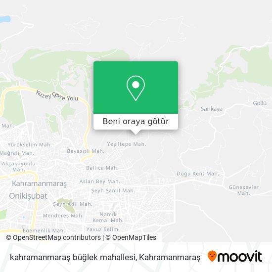 kahramanmaraş büğlek mahallesi harita