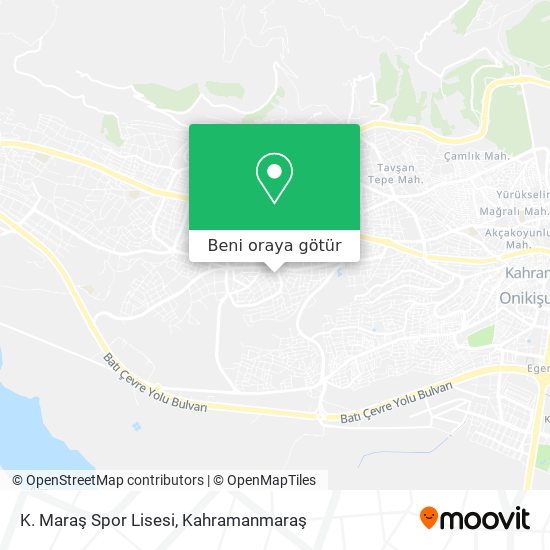 K. Maraş Spor Lisesi harita