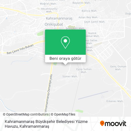 Kahramanmaraş Büyükşehir Belediyesi Yüzme Havuzu harita