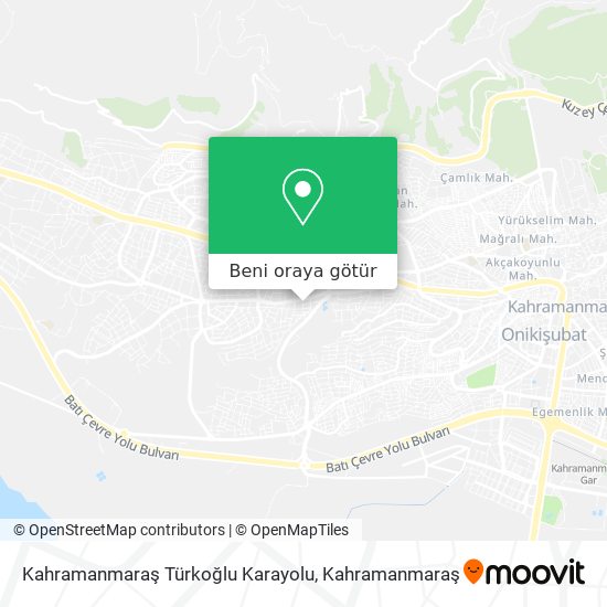 Kahramanmaraş Türkoğlu Karayolu harita