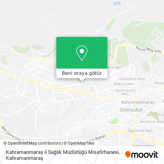 Kahramanmaraş il Sağlık Müdürlüğü Misafirhanesi harita