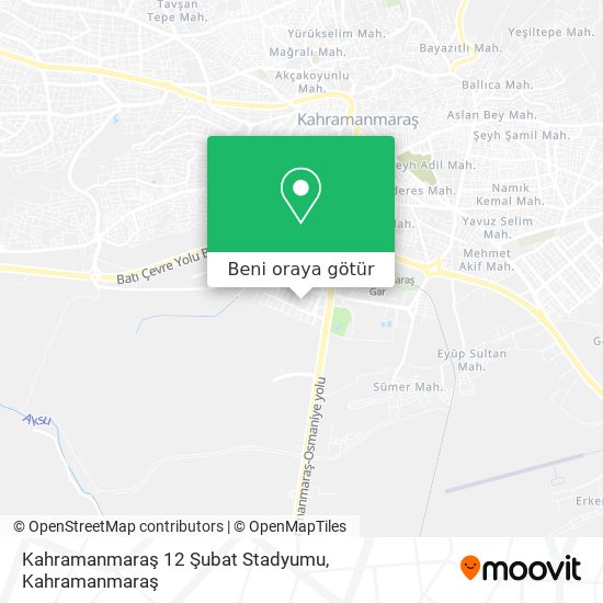 Kahramanmaraş 12 Şubat Stadyumu harita