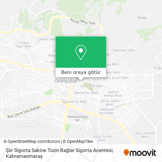 Şiir Sigorta Sakine Tüzin Bağlar Sigorta Acentesi harita